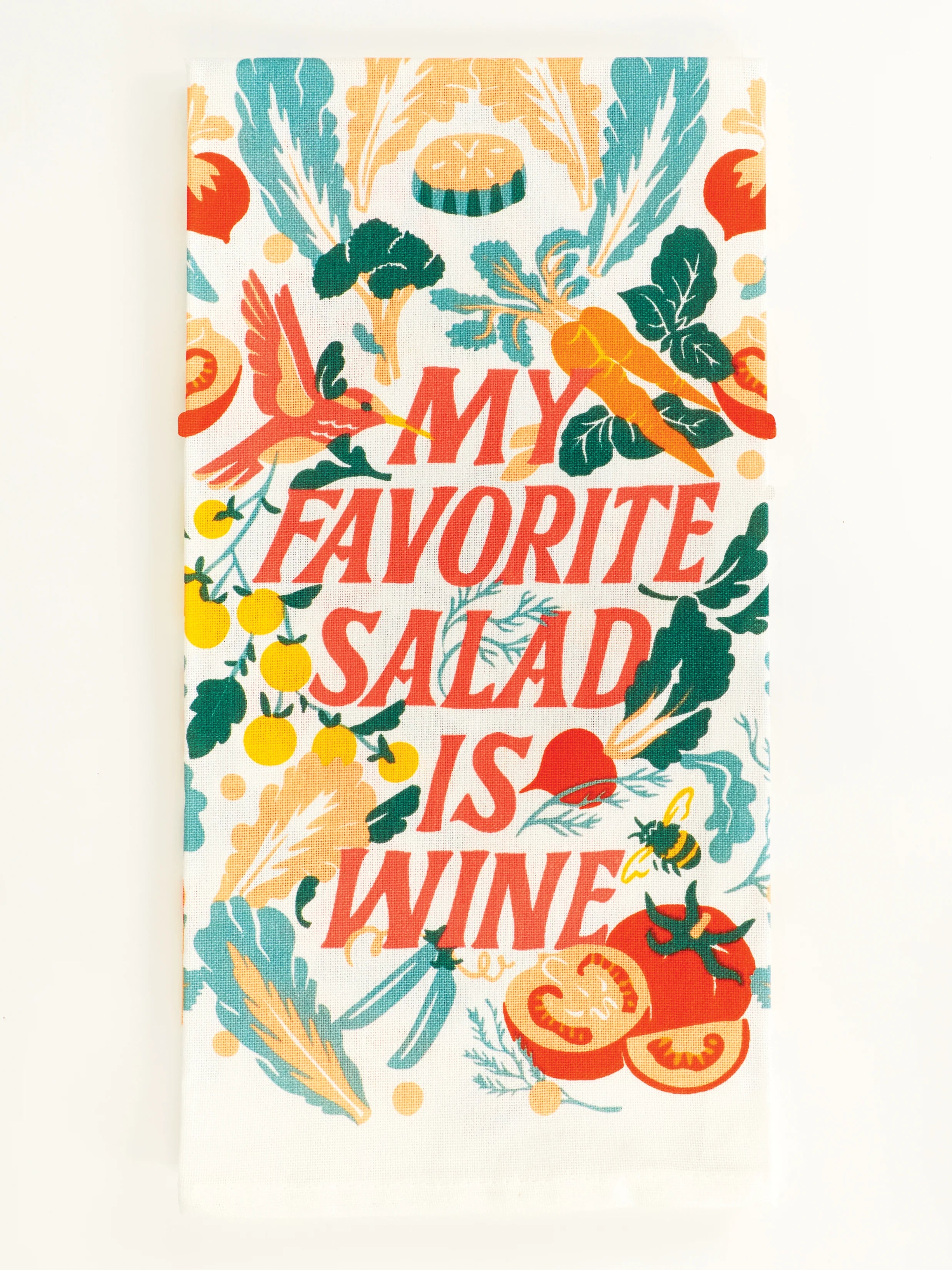 BLUEQ My Favorite Salad Is Wine Dish Towel