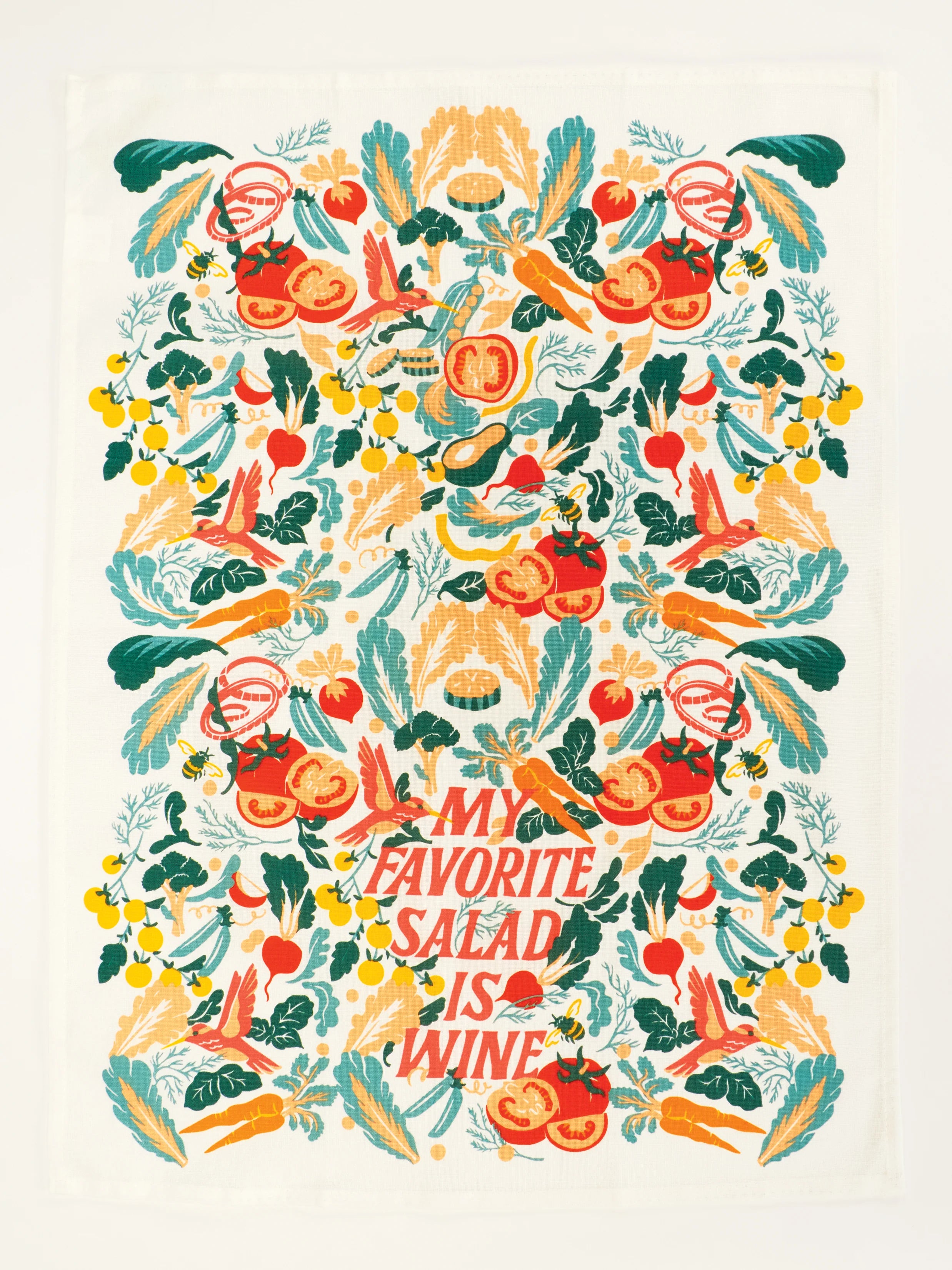 BLUEQ My Favorite Salad Is Wine Dish Towel