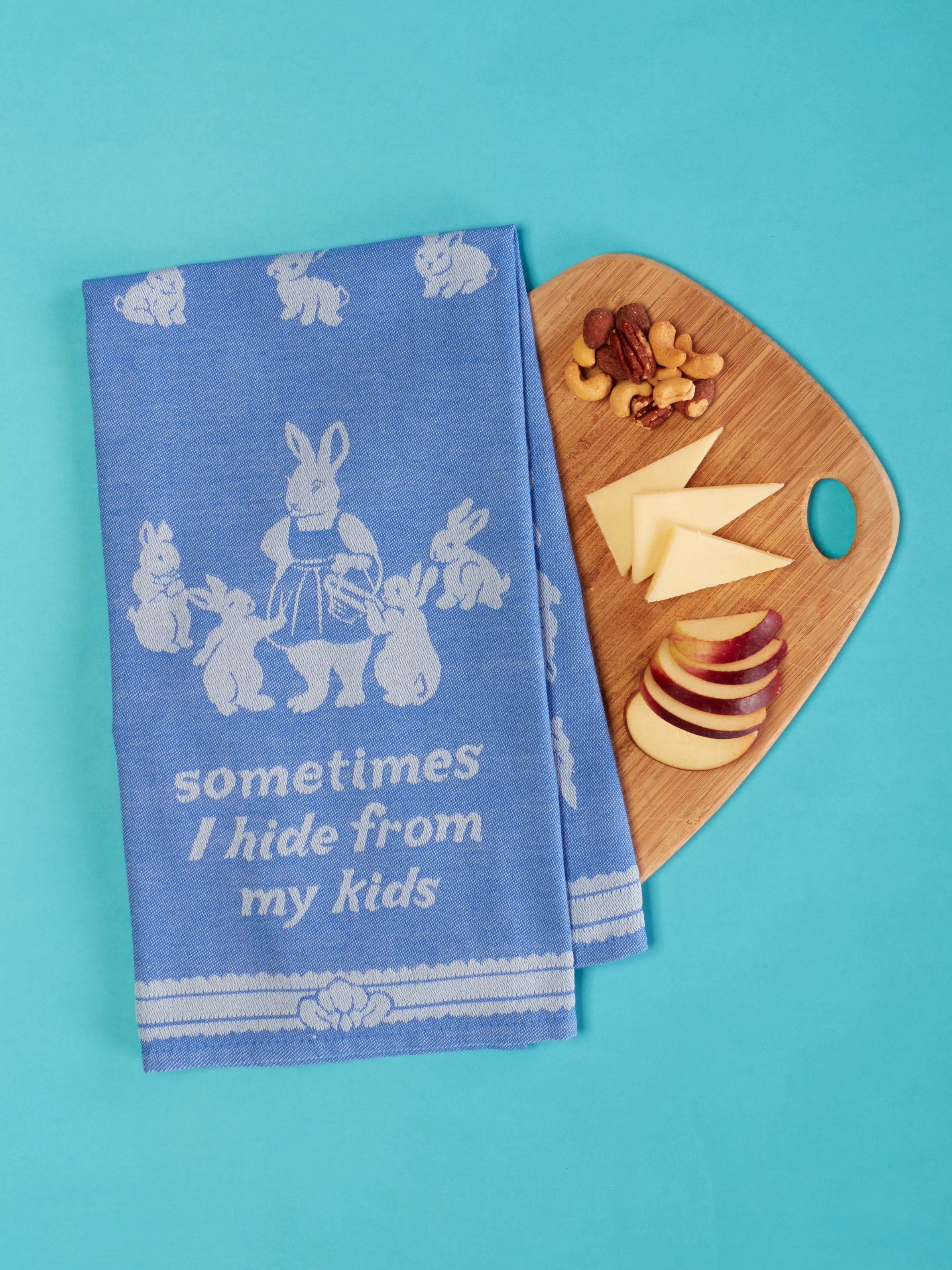 BLUEQ Sometimes I Hide From My Kids Dish Towel