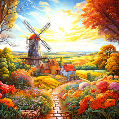 Windmill on The Farm 500 Piece Puzzle