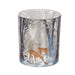 Frosty Deer Scene Small Glass Votive Holder