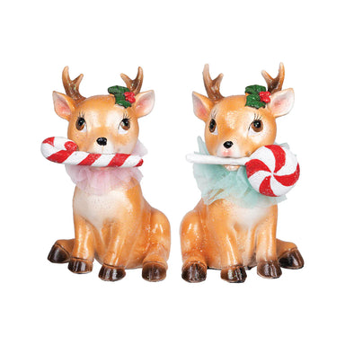 Merry Reindeer Figurine - (Single) Pink or Aqua