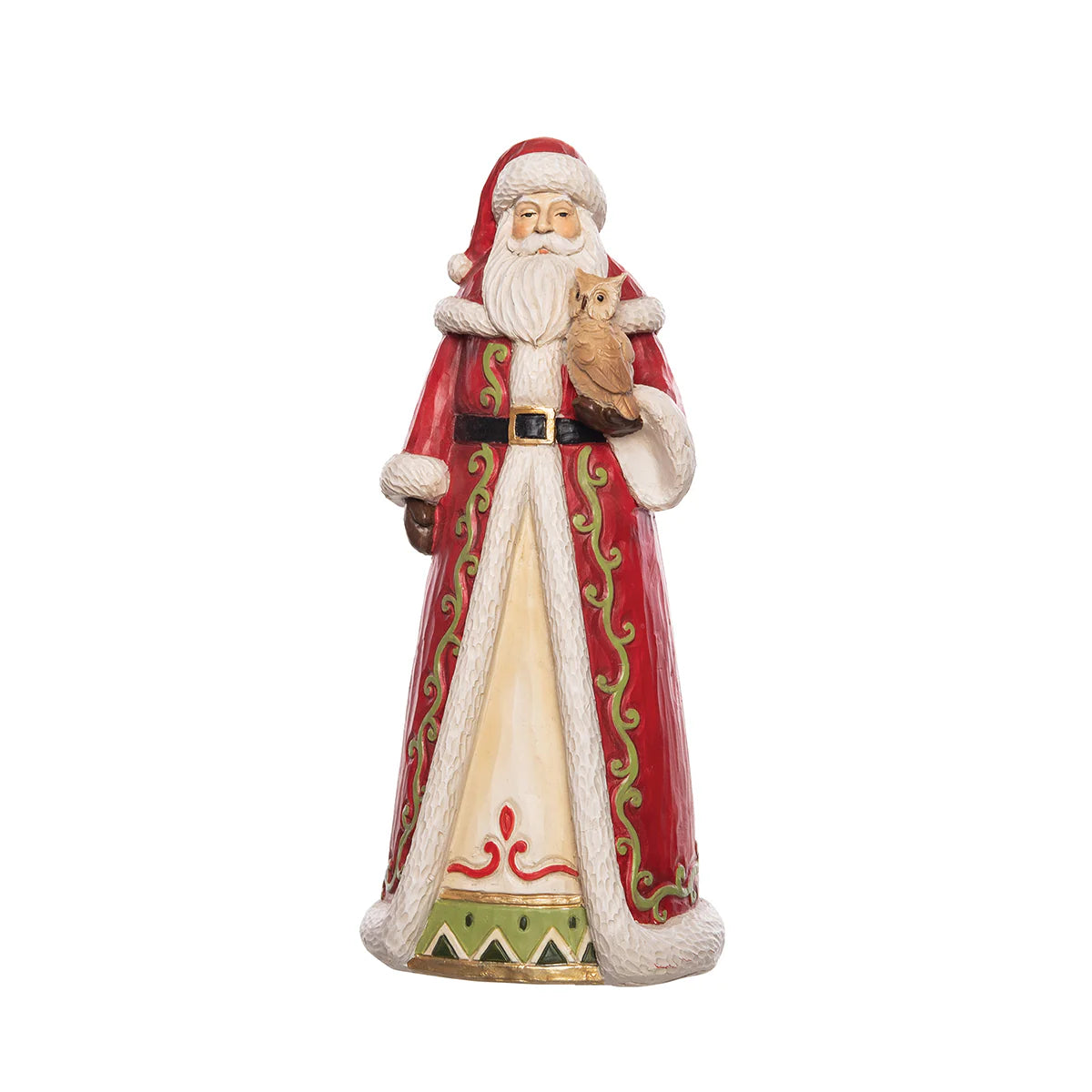 Santa With Owl Figurine