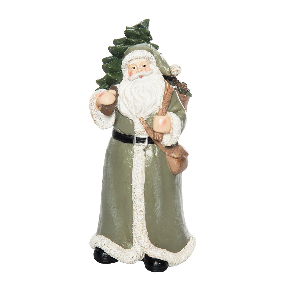 Winter Woodland Santa with Tree Figurine