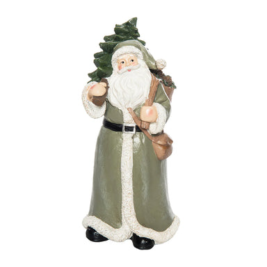 Winter Woodland Santa with Tree Figurine