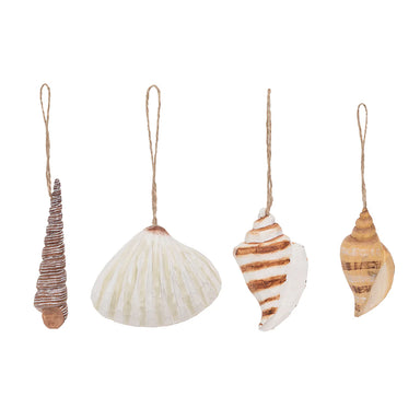 Wooden Shell Ornament - (Single) Various Styles