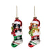 Cat in Stocking Glass Ornament - (Single) Various Styles