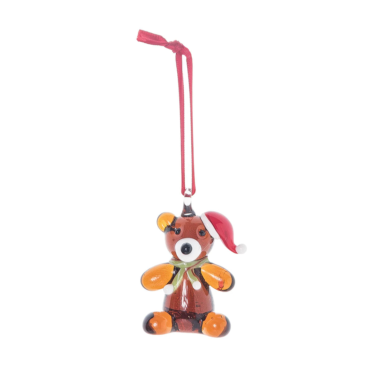 Brown Bear with Santa Hat Ornament