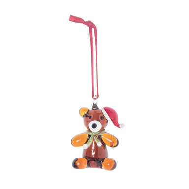 Brown Bear with Santa Hat Ornament