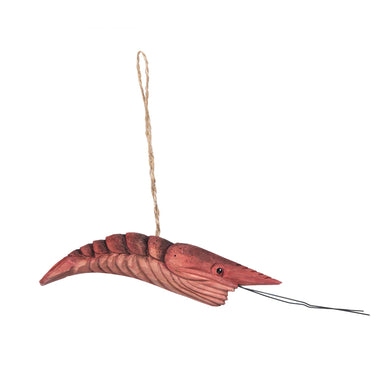 Wooden Shrimp Ornament
