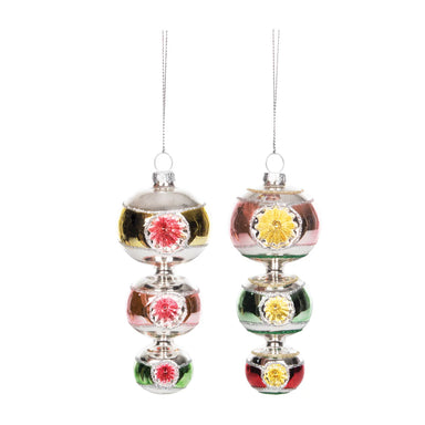 Vintage Glass Triple Witches Eye Ornament (Single) - Various Colors