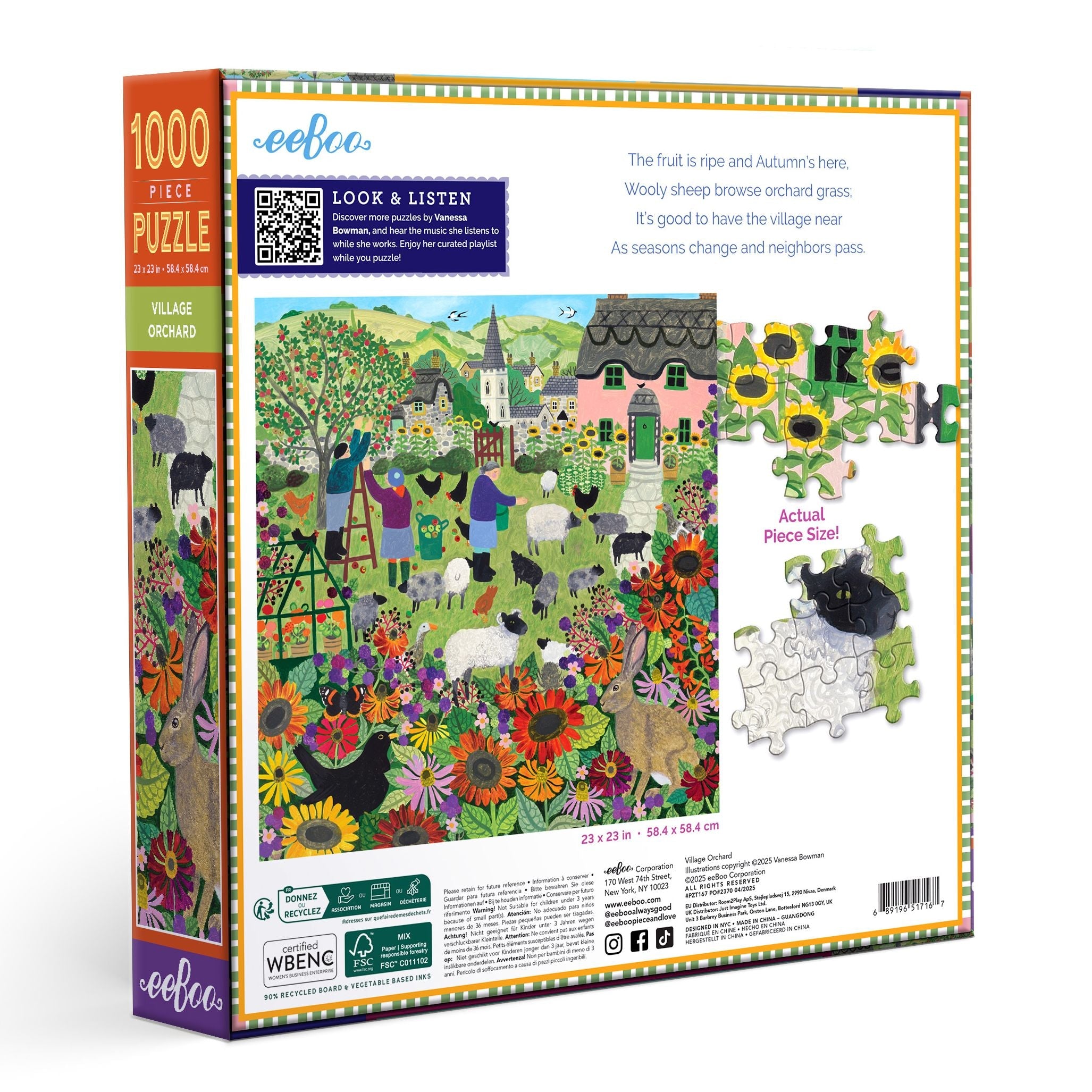 eeBoo Village Orchard 1000 Piece Puzzle