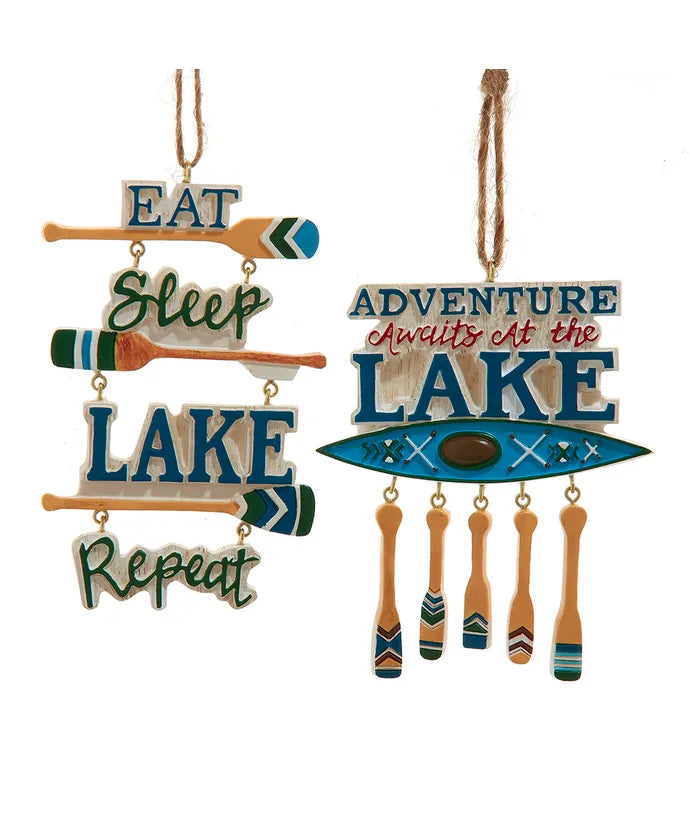 Lake Sayings Ornament - Single, Various Options