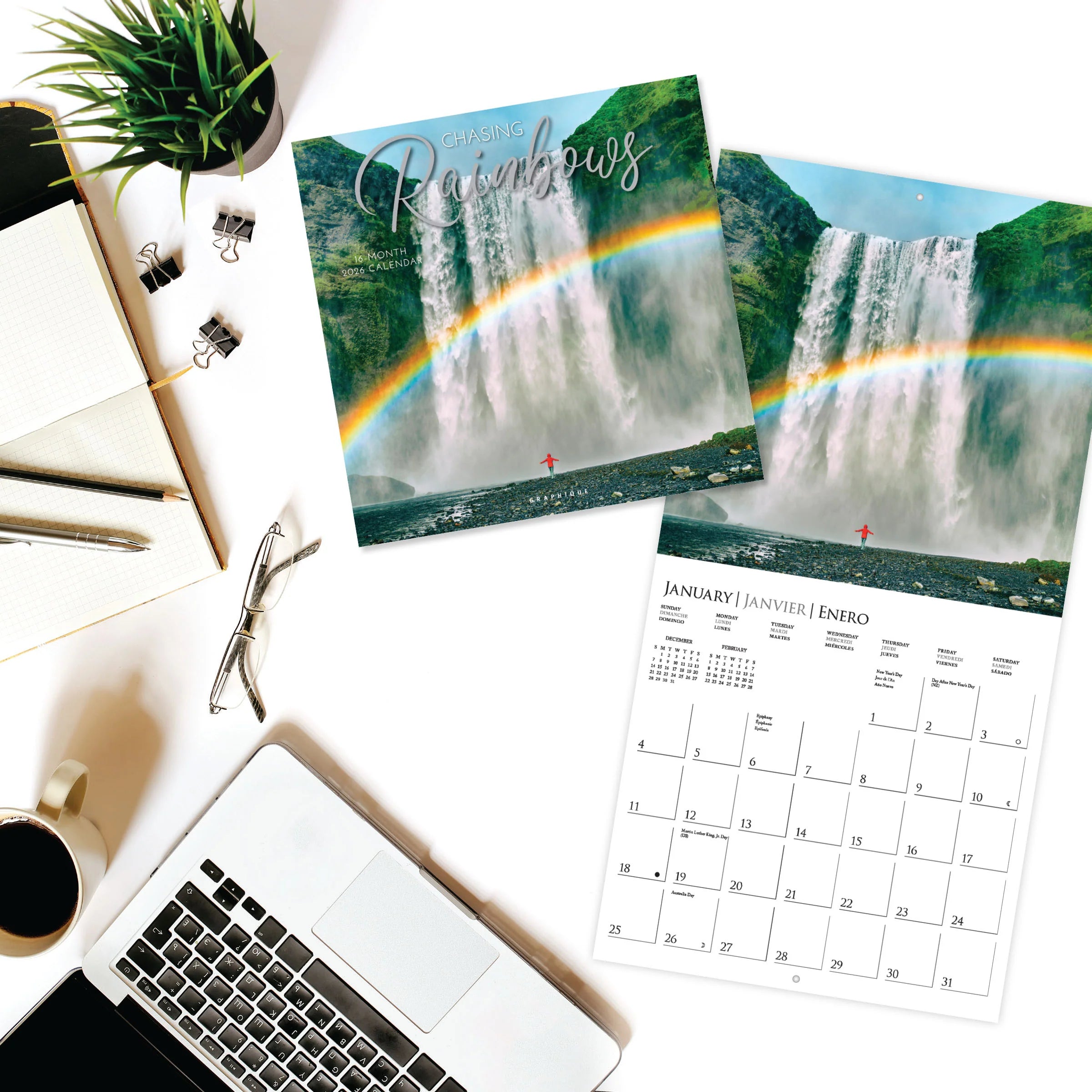 Chasing Rainbows 2026 Wall Calendar