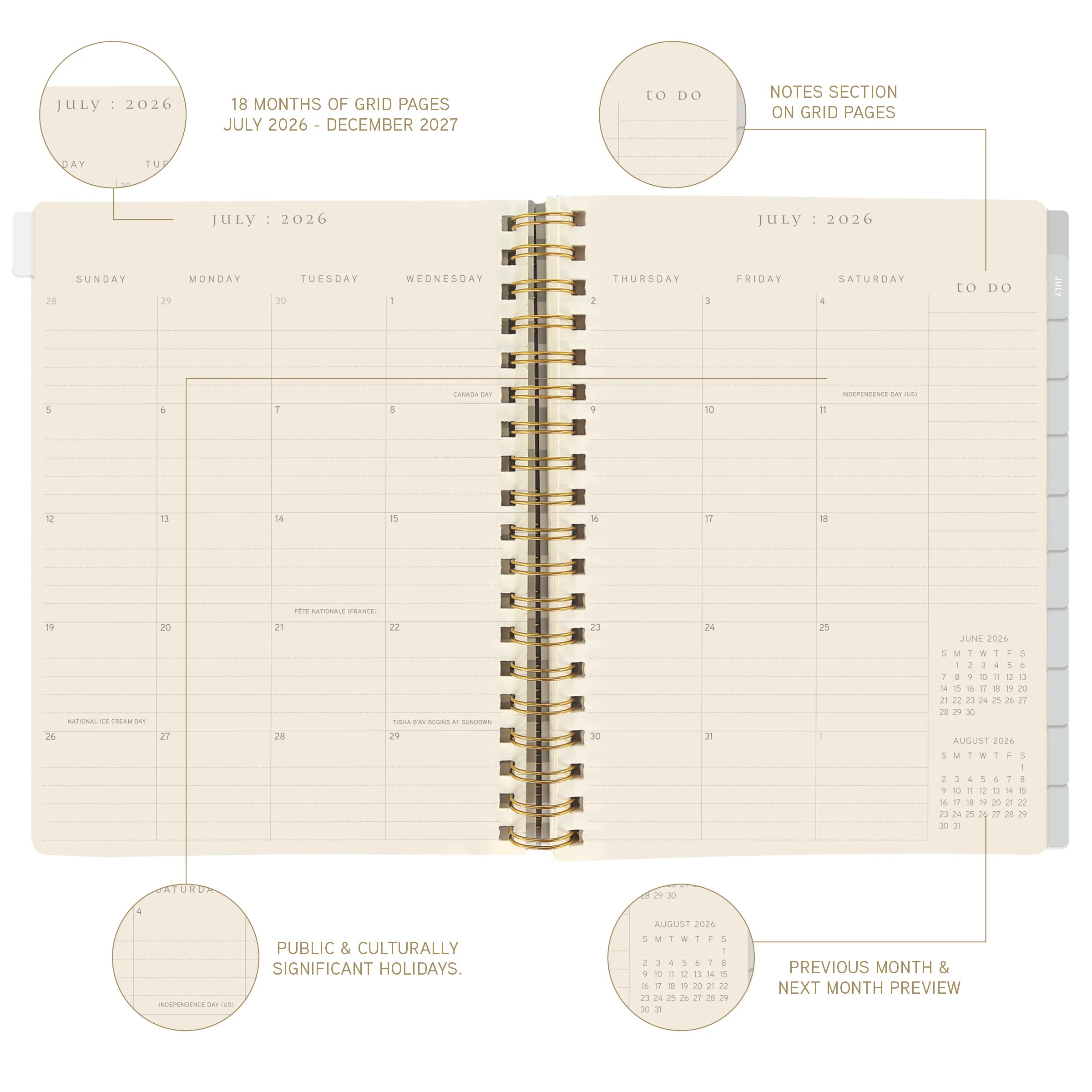 GRPH Flowers 2027 Spiral-Bound Engagement Calendar