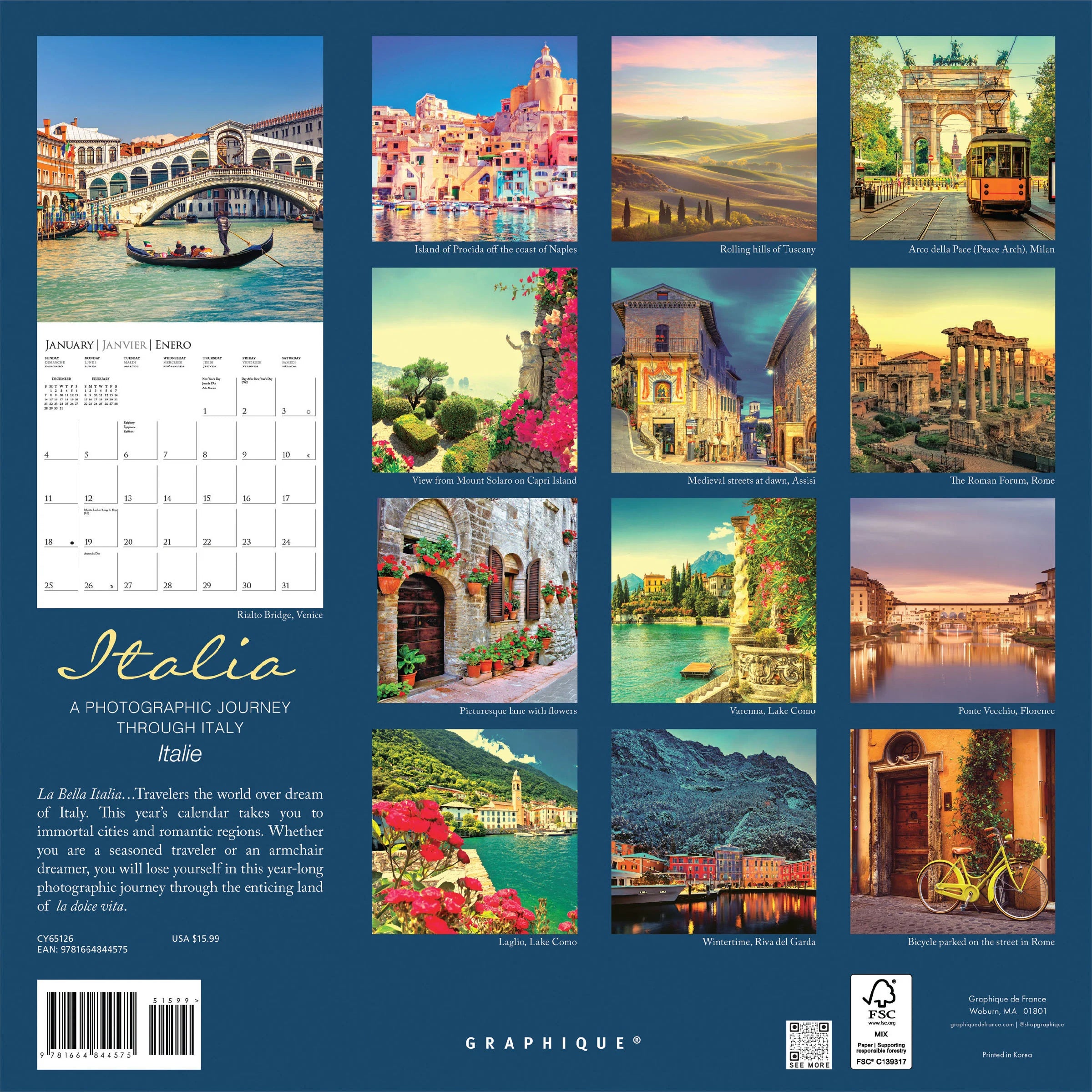 Italia 2026 Wall Calendar