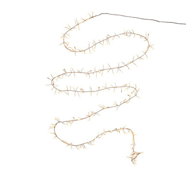 Warm White Superbright Twinkle LED Silver Wire Cluster Garland