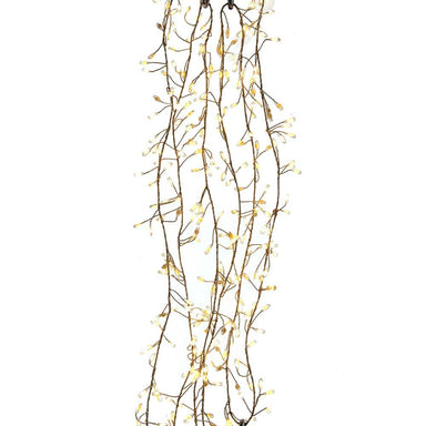 Warm White Superbright Twinkle LED Silver Wire Cluster Garland