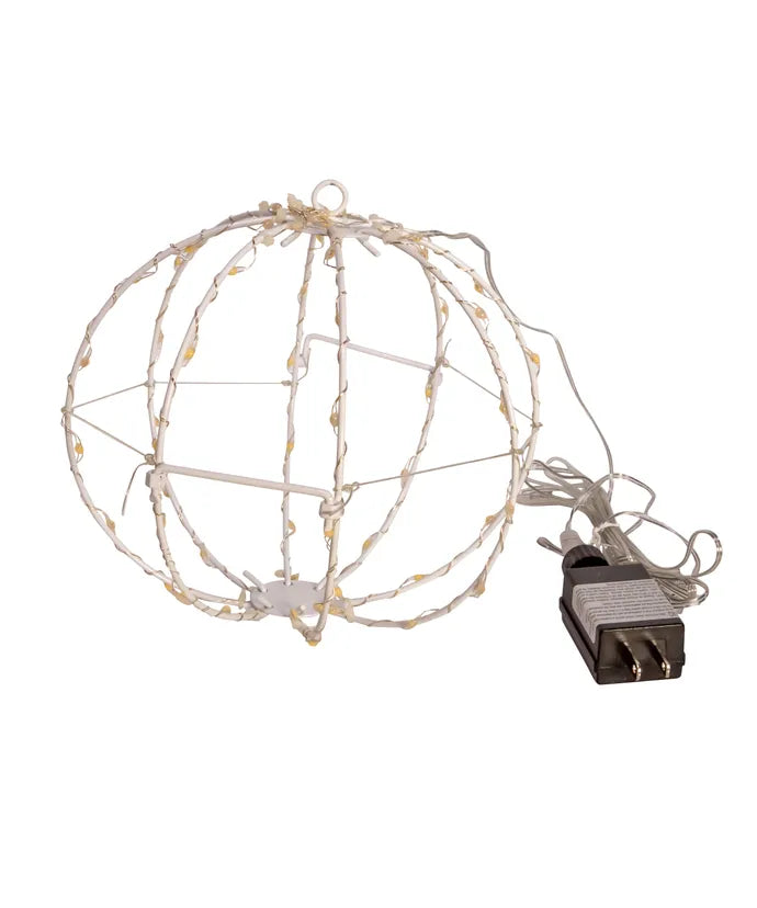 8" Warm White LED Foldable Metal Sphere