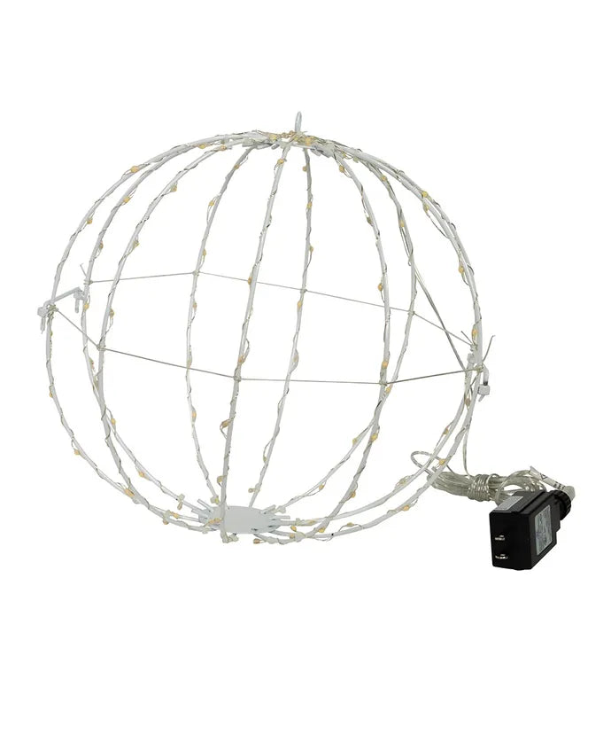 12" Warm White LED Foldable Metal Sphere