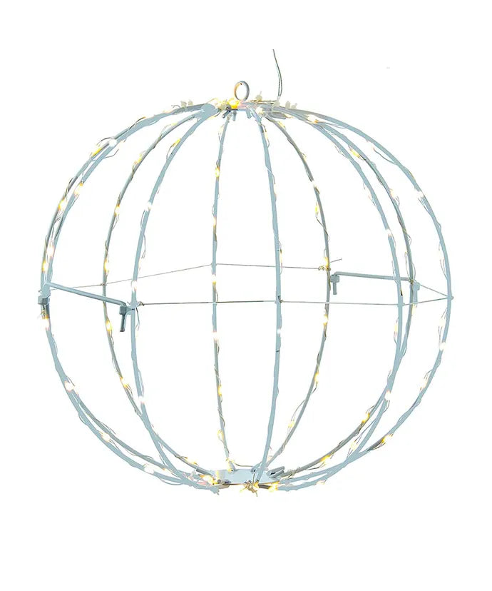 12" Warm White LED Foldable Metal Sphere