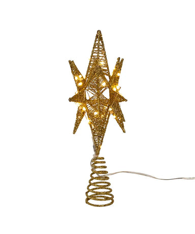 Gold Starburst 11" Tree Topper with 60 LED Lights
