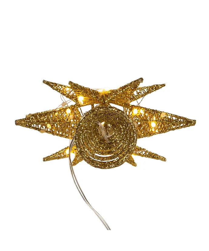 Gold Starburst 11" Tree Topper with 60 LED Lights