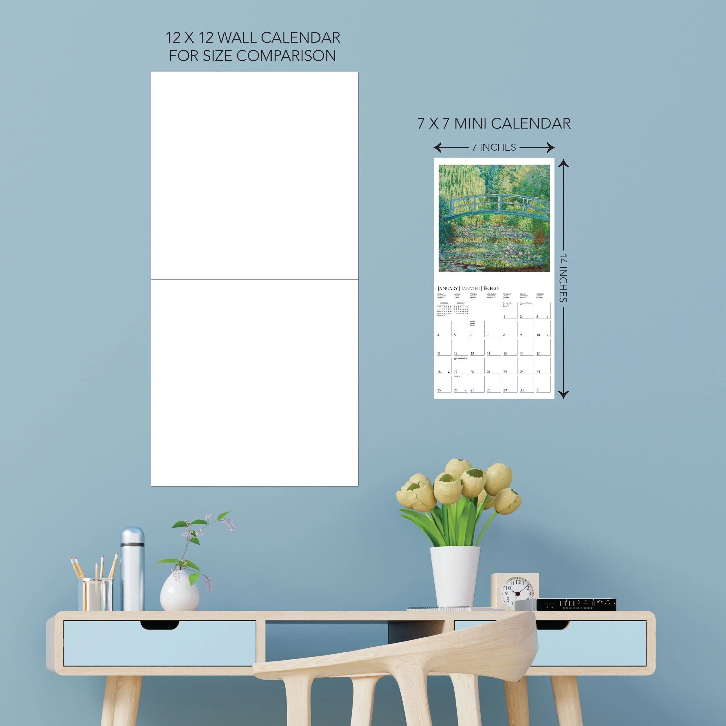 Claude Monet Mini Wall Calendar