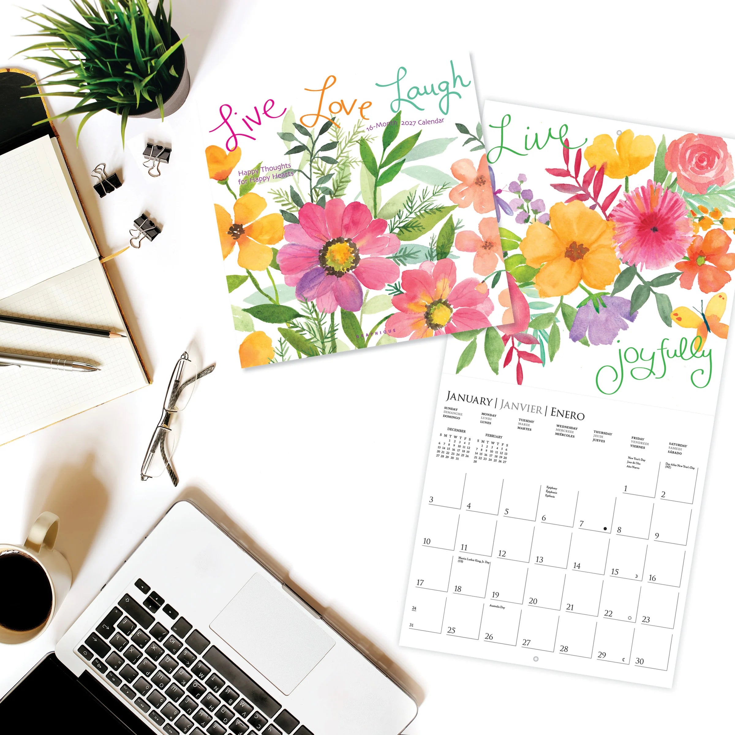 GRPH Live, Love, Laugh 2027 Wall Calendar