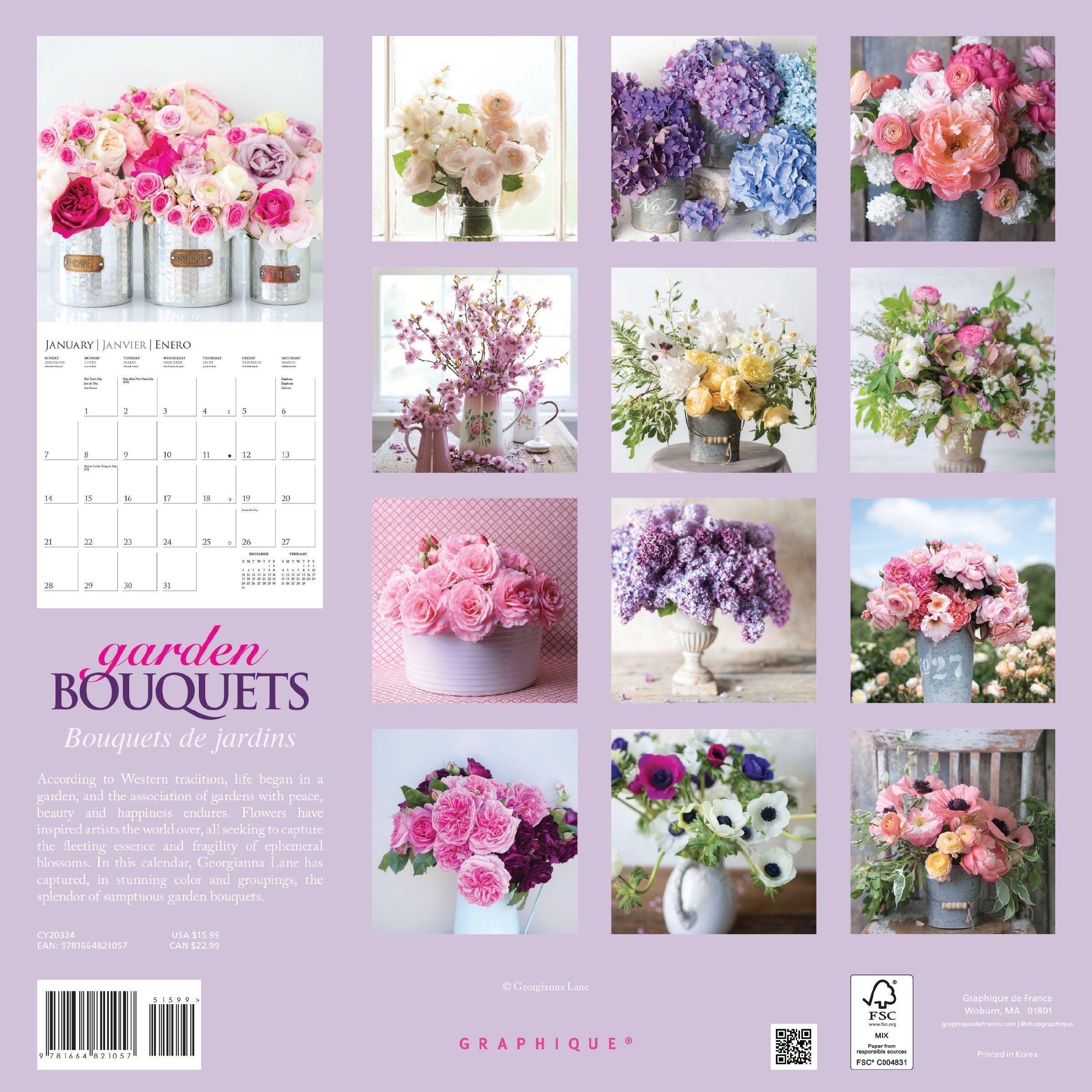 Garden Bouquets 2024 Wall Calendar    