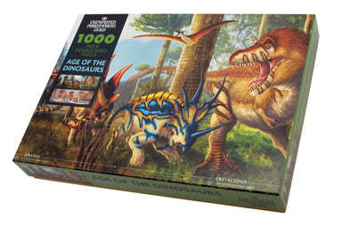 Age of The Dinosaurs Double-Sided 1000 Piece Panoramic Puzzle