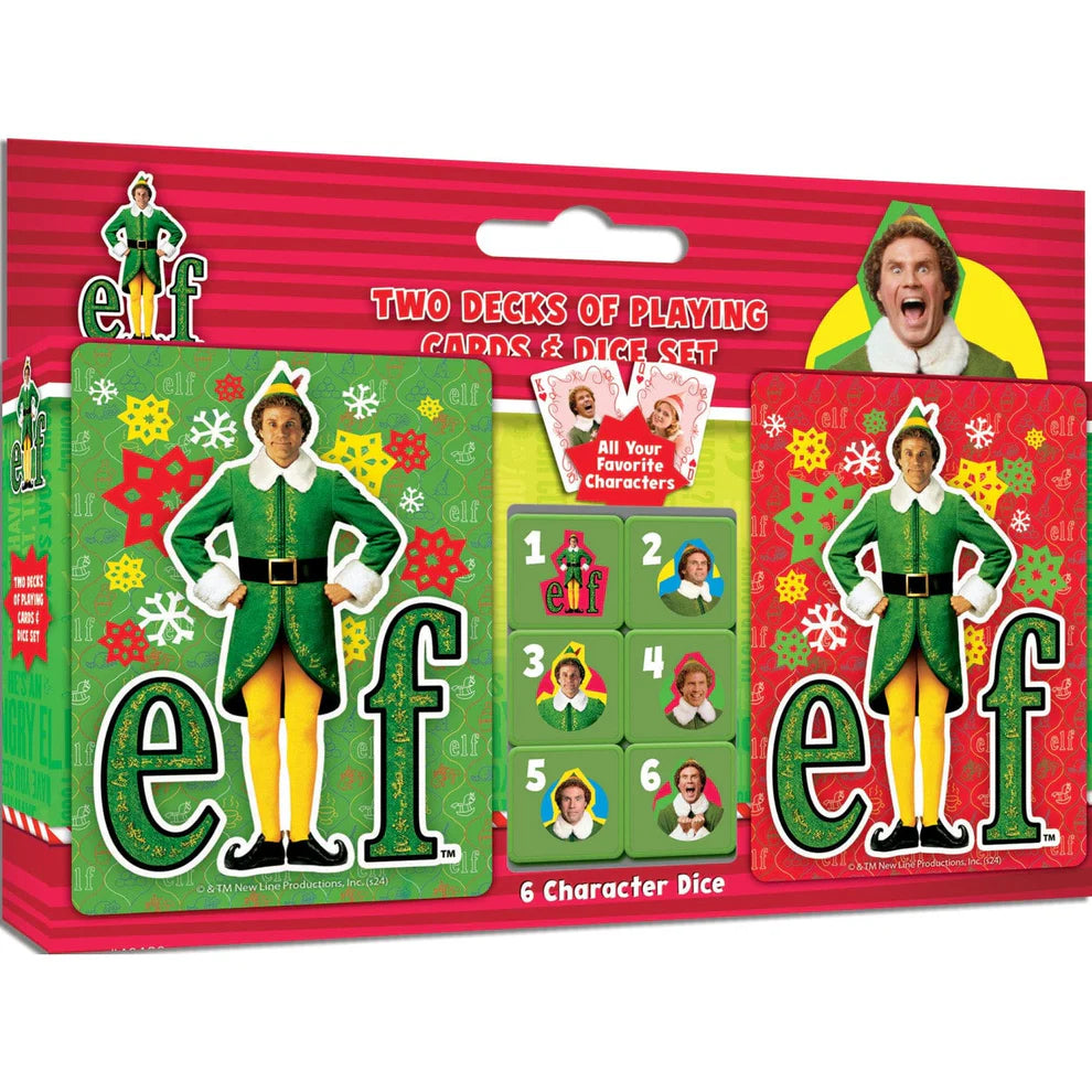 Elf 2 Decks of Playing Cards and 6 Dice Set