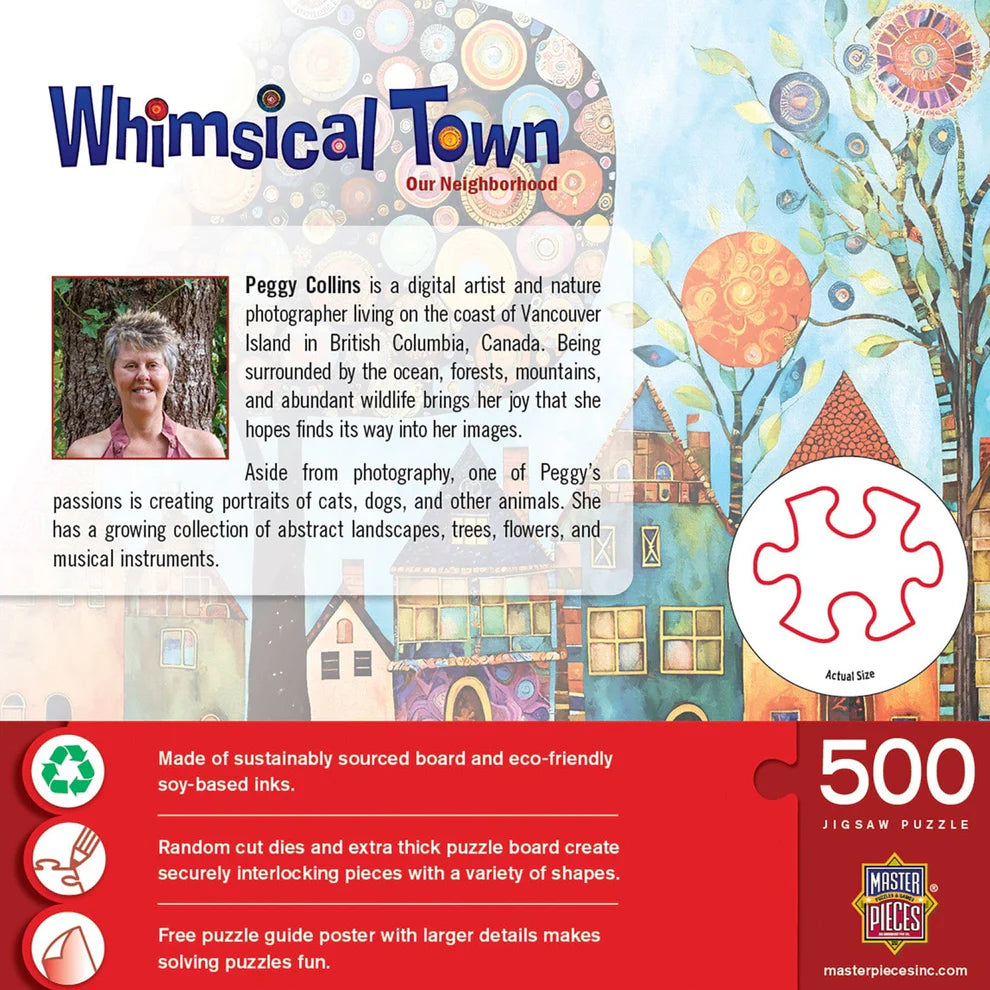 Our Neighborhood Whimsical Town 500 Piece Puzzle