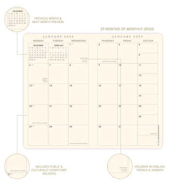 Apollo Collection Brown 2025-2026 2-Year Planner    