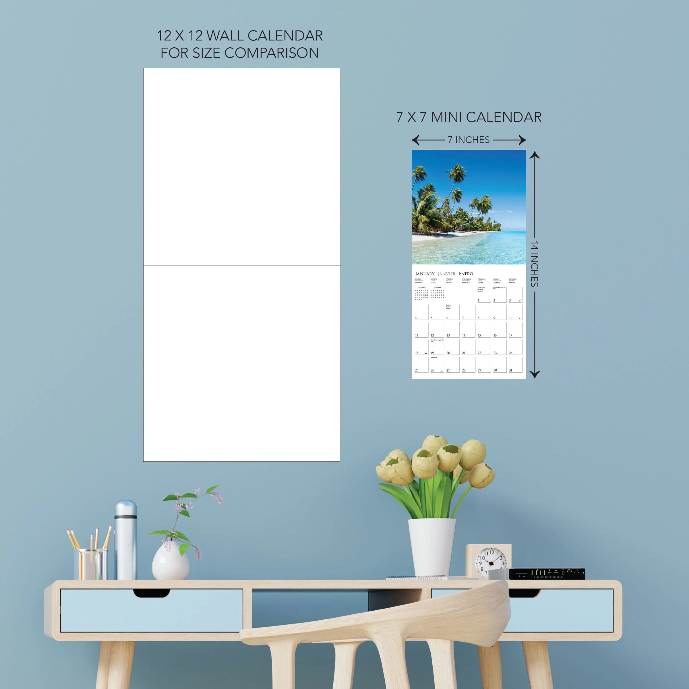 Island Paradise 2026 Mini Wall Calendar