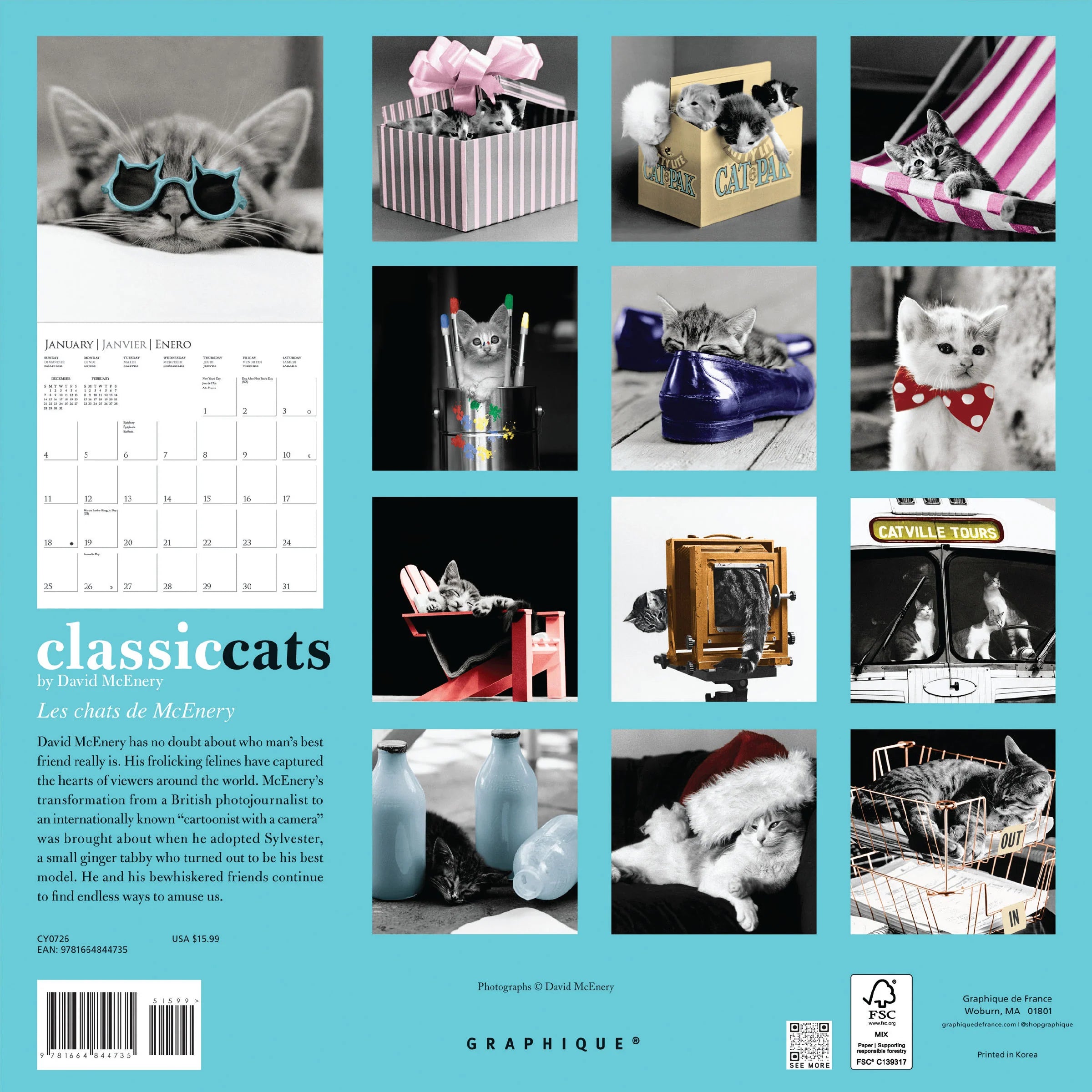 Classic Cats 2026 Wall Calendar