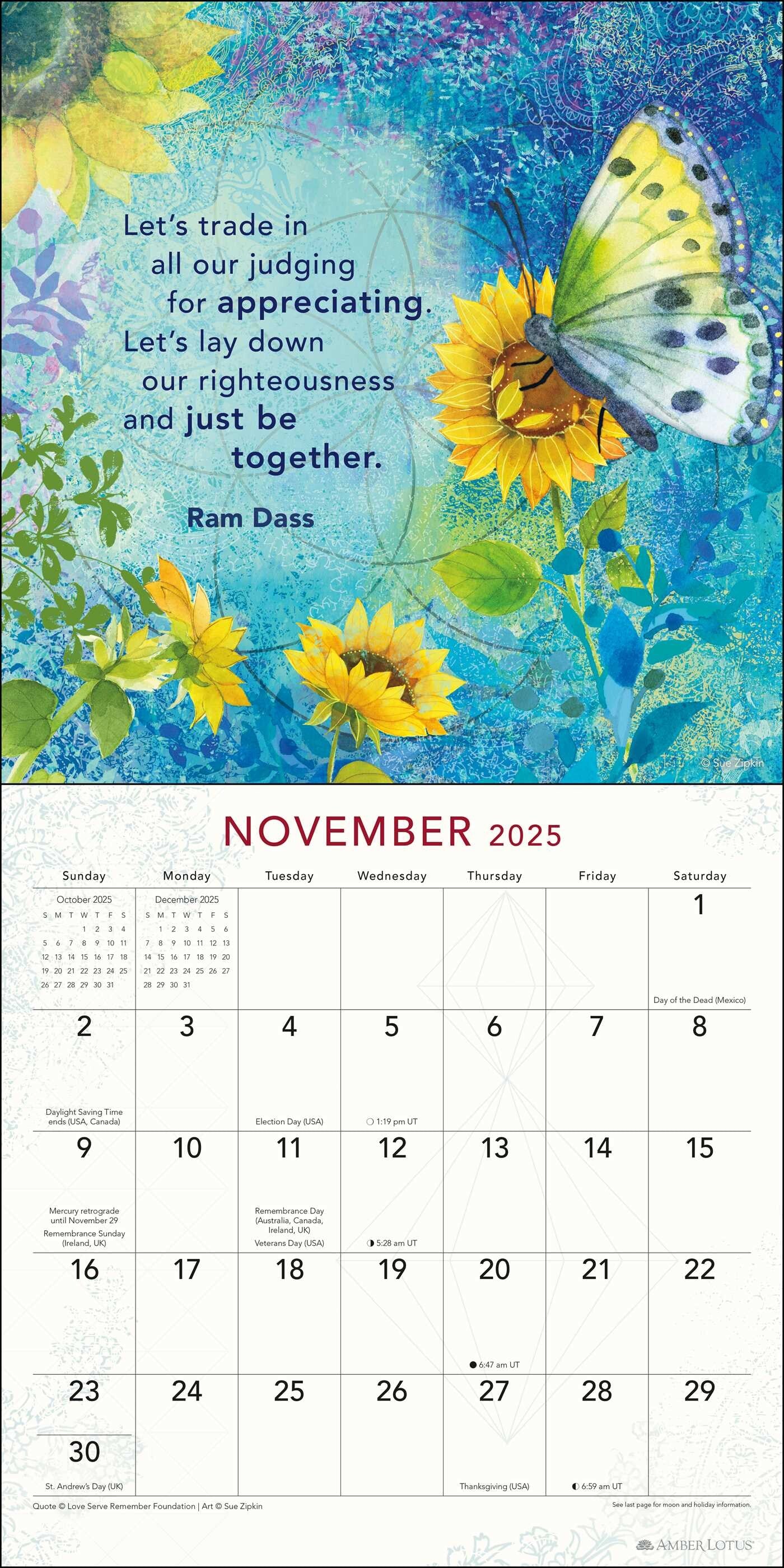 Be Here Now Teachings From Ram Dass 2025 Wall Calendar    