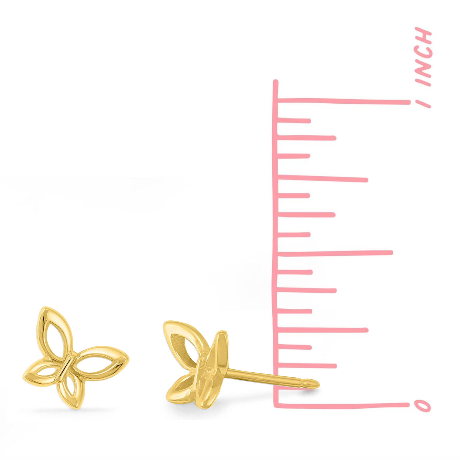 Boma Butterfly Outline Stud Earrings - Gold