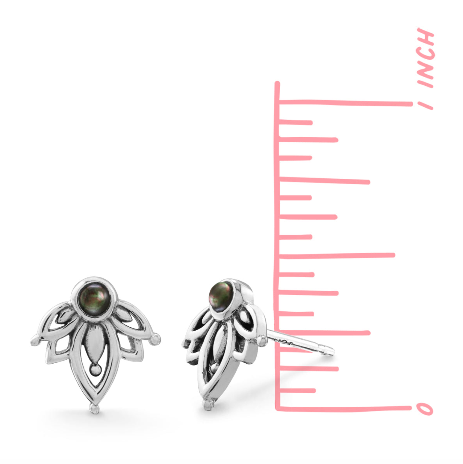 BOMA Bohemian Stone Studs - Black Mother of Pearl