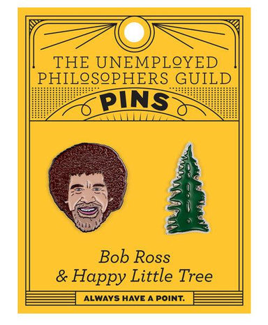 UPG Bob Ross & Tree Enamel Pin Set