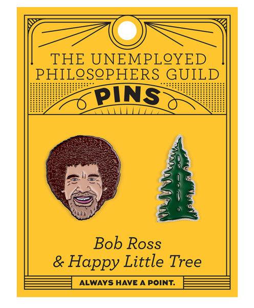 UPG Bob Ross & Tree Enamel Pin Set