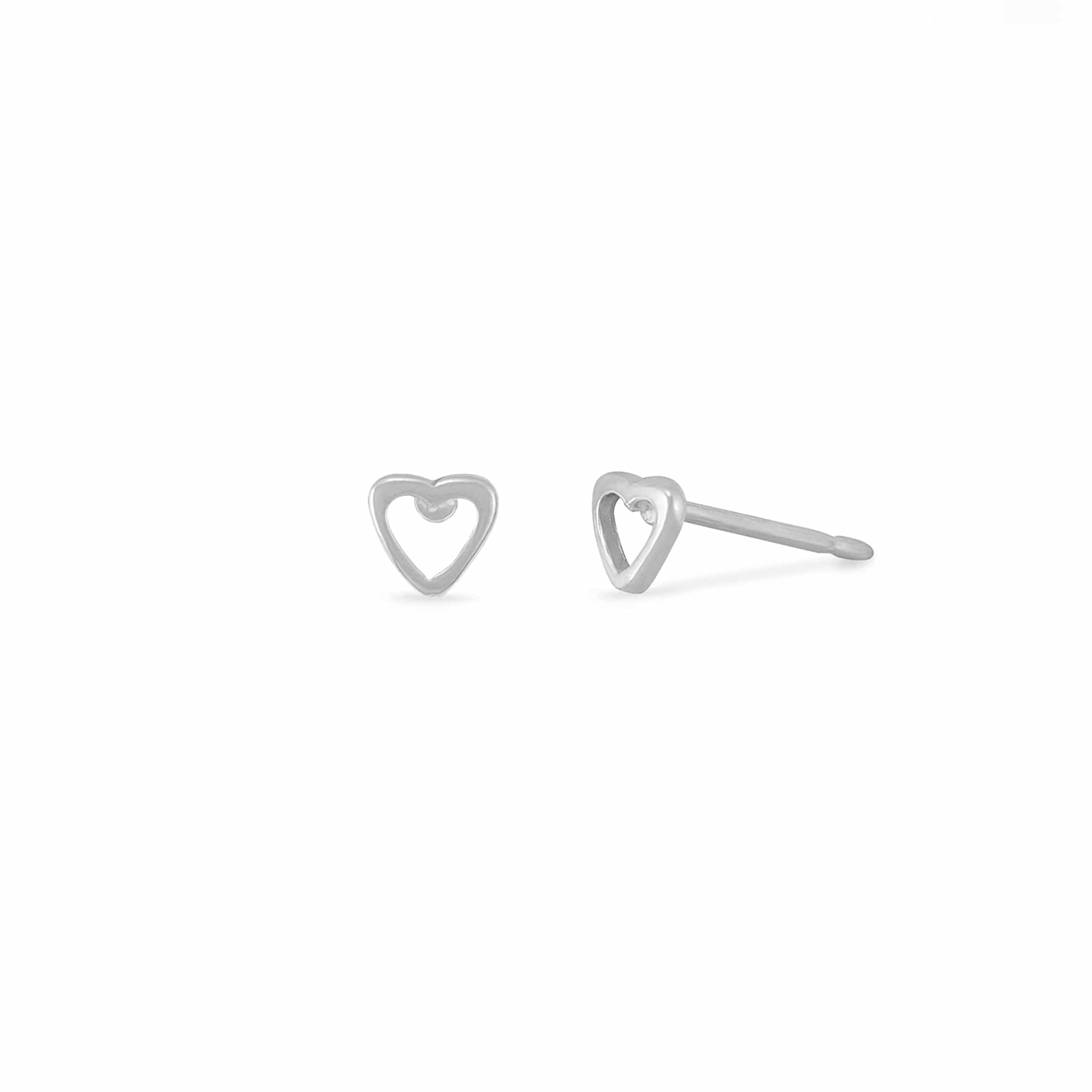 Boma Sterling Silver Heart Outline Post Earrings    