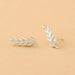 Boma Sterling Silver Post Earrings - Long Leaf 9 Points    