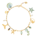 Holly Yashi Sea Treasure Charm Bracelet - Gold and Sage