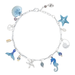 Holly Yashi Sea Treasure Charm Bracelet - Shore Blue and Silver