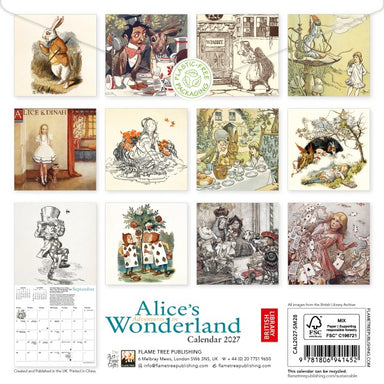 Alice's Adventures in Wonderland 2027 British Library Mini Wall Calendar