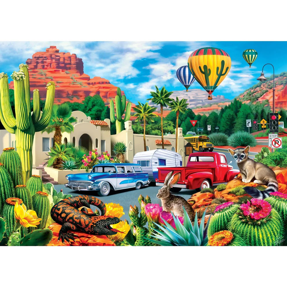 Hot Air & Cool Cars Roadsides of The Southwest 500 Pice Puzzle