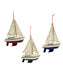 Wood Yacht With Sail Ornament - Single, Various Colors