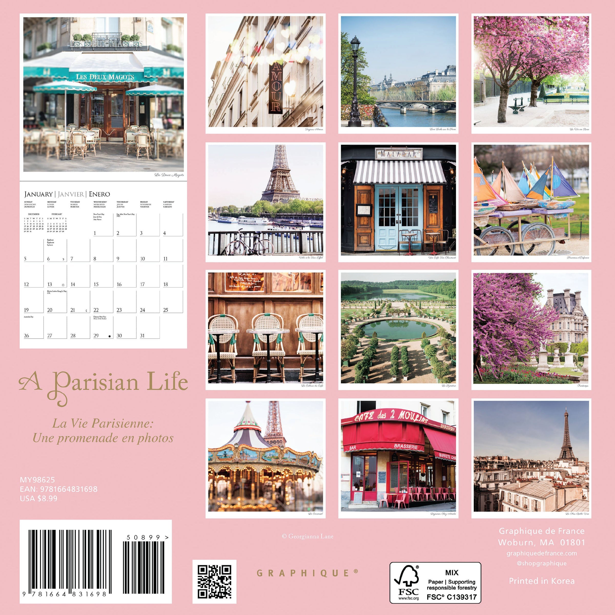 A Parisian Life 2025 Mini Wall Calendar    