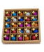 Miniature 20mm Glass Multi Color Glitter Ornaments - Box of 25